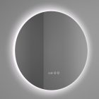 Kerek tükör LED világítással Ø60cm | Páramentesítő funkció | Beépített óra | Fényerő és színhőmérséklet szabályozás | Welland Type-1