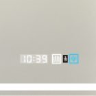 Kerek tükör LED világítással Ø50cm | Beépített óra | Fényerő és színhőmérséklet szabályozás | Welland Type-2