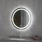 Kerek tükör LED világítással Ø70cm | Páramentesítő funkció | Beépített óra | Fényerő és színhőmérséklet szabályozás | Welland Type-2