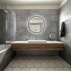 Welland Type-2F LED tükör - fényerő + színhőfok állítás + páramentesítő + óra - Ø 60 cm