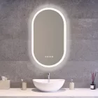 Ovális fürdőszobai LED tükör 50x80cm | Páramentesítő - Fényerő és színhőmérséklet szabályozás | Welland Type-2T