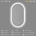 Ovális fürdőszobai LED tükör 50x80cm | Páramentesítő - Fényerő és színhőmérséklet szabályozás | Welland Type-2T