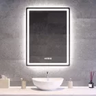 Tükör LED világítással 60x80cm | Páramentesítő funkció | Beépített óra | Fényerő és színhőmérséklet szabályozás | Welland Type-2V