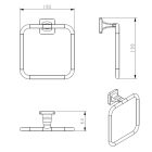 Grafitszürke törölközőtartó gyűrű | Welland Exclusive-Line 39908-BGM