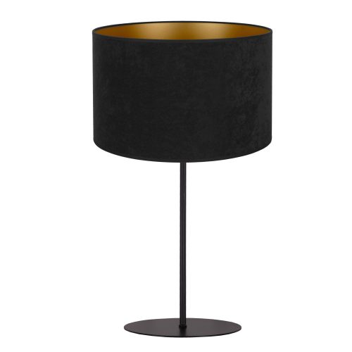 Duolla fekete velúr asztali lámpa Ø25cm 1xE27 Golden Roller 83628