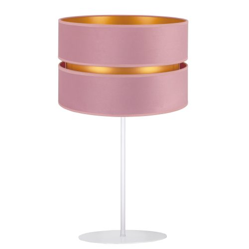 Duolla rózsaszín bársony asztali lámpa Ø25cm 1xE27 Golden Duo 83758