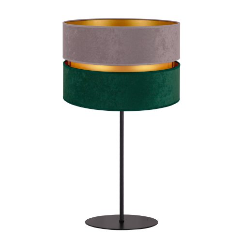 Duolla szürke zöld velúr asztali lámpa Ø25cm 1xE27 Golden Duo 83857