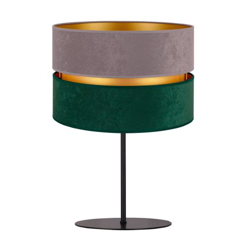 Duolla szürke zöld velúr éjjeli lámpa Ø20cm 1xE27 Golden Duo 83864