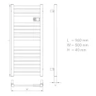 Elektromos design törölközőszárító radiátor digitális termosztáttal 500x960mm fekete Welland Lux - Készletről - Gyors kiszállítással