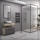 Fekete 500x1000mm törölközőszárítós fürdőszobai radiátor Welland Lux - Készletről - Gyors kiszállítással