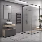 Fekete 750x1000mm törölközőszárítós fürdőszobai radiátor Welland Lux - Készletről - Gyors kiszállítással