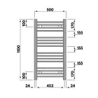 Fehér 500x1100mm törölközőszárítós fürdőszobai radiátor Welland Lux - Készletről - Gyors kiszállítással