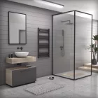 Fekete 600x1200mm törölközőszárítós fürdőszobai radiátor Welland Lux - Készletről - Gyors kiszállítással
