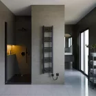 Törölközőszárító radiátor 30 x 140 cm - Nero Italia (fekete)