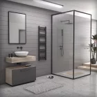 Fekete 400x1400mm törölközőszárítós fürdőszobai radiátor Welland Lux - Készletről - Gyors kiszállítással
