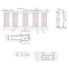 Fekete 400x1400mm törölközőszárítós fürdőszobai radiátor Welland Lux - Készletről - Gyors kiszállítással