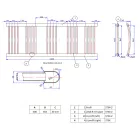 Fekete 500x1400mm törölközőszárítós fürdőszobai radiátor Welland Lux - Készletről - Gyors kiszállítással