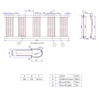 Fehér 600x1400mm törölközőszárítós fürdőszobai radiátor Welland Lux - Készletről - Gyors kiszállítással