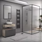 Fekete 400x1800mm törölközőszárítós fürdőszobai radiátor Welland Lux - Készletről - Gyors kiszállítással