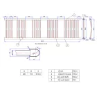 Fekete 400x1800mm törölközőszárítós fürdőszobai radiátor Welland Lux - Készletről - Gyors kiszállítással