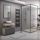 Fekete 500x1800mm törölközőszárítós fürdőszobai radiátor Welland Lux - Készletről - Gyors kiszállítással