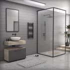 Fekete 400x900mm törölközőszárítós fürdőszobai radiátor Welland Lux - Készletről - Gyors kiszállítással