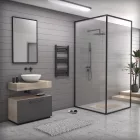 Fekete 500x900mm törölközőszárítós fürdőszobai radiátor Welland Lux - Készletről - Gyors kiszállítással