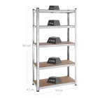 Fém salgó polc 1800x900x450mm | 5 polcos horganyzott | Intenso Design