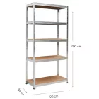 Fém salgó polc 2000x900x400mm | 5 polcos horganyzott | Intenso Design