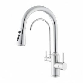   Welland Riva 3 utas / vízszűrős mosogató csaptelep - kihúzható zuhanyfej (króm)