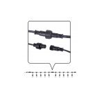 Kültéri fényfüzér girland 10m + 11db 1W LED izzó IP44 E27