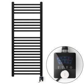 Welland Lux fekete elektromos törölközőszárító radiátor 500 x 1200mm digitális termosztáttal - Készletről gyors kiszállítással. ES+AF