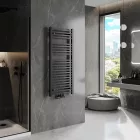 Design törölközőszárító radiátor fekete 500x1200mm Welland Lux - Készletről - Gyors kiszállítással