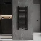 Design törölközőszárító radiátor fekete 500x1200mm Welland Lux - Készletről - Gyors kiszállítással