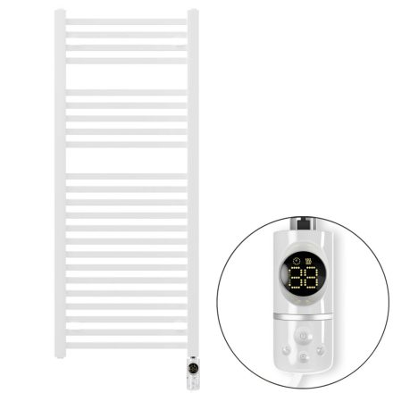 Elektromos design törölközőszárító radiátor 500x1200mm digitális termosztáttal fehér Welland Lux - Készletről - Gyors kiszállítással