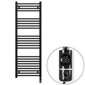   Welland Lux fekete elektromos törölközőszárító design radiátor 500 x 1500mm digitális termosztáttal | Készletről gyors kiszállítással. ES + C-type