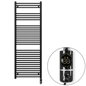 Welland Lux fekete elektromos törölközőszárító radiátor 600 x 1600mm digitális termosztáttal - Készletről gyors kiszállítással. ES + C-type