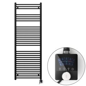   Welland Lux fekete elektromos törölközőszárító design radiátor 600 x 1600mm digitális termosztáttal | Készletről gyors kiszállítással. ES+AF