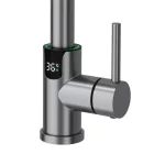 Austler FH-3113 mosogató csaptelep - kiemelhető multifunkciós fej - vízhőfok kijelző (gunmetal)