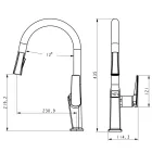 Multifunkciós smart mosogató csaptelep | Vízhőfok kijelzés | Kihúzható többfunkciós fej | Króm | Austler FH-3425-J