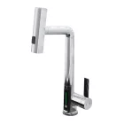 Austler FH-3428-5 mosogató smart csaptelep - kihúzható multifunkciós fej - vízhőfok kijelző (króm)  