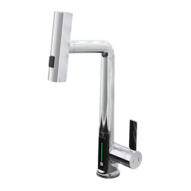   Austler FH-3428-5 mosogató smart csaptelep - kihúzható multifunkciós fej - vízhőfok kijelző (króm)  