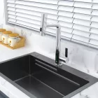 Austler FH-3428-5 mosogató smart csaptelep - kihúzható multifunkciós fej - vízhőfok kijelző (króm)  