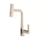 Welland FH-3428CR-5 mosogató smart csaptelep - kihúzható multifunkciós fej - vízhőfok kijelző (bézs)