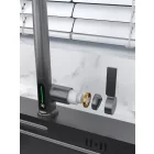 Welland FH-3428CR-5 mosogató smart csaptelep - kihúzható multifunkciós fej - vízhőfok kijelző (bézs)