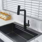 Austler FH-3428E-5 mosogató smart csaptelep - kihúzható multifunkciós fej - vízhőfok kijelző (fekete)