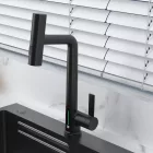 Austler FH-3428E-5 mosogató smart csaptelep - kihúzható multifunkciós fej - vízhőfok kijelző (fekete)
