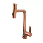 Welland FH-3428 mosogató smart csaptelep - kihúzható multifunkciós fej - vízhőfok kijelző (rose gold)