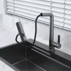 Austler FH-3428QH-5 mosogató smart csaptelep - kihúzható multifunkciós fej - vízhőfok kijelző (gunmetal)