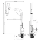Austler FH-3428QH-5 mosogató smart csaptelep - kihúzható multifunkciós fej - vízhőfok kijelző (gunmetal)